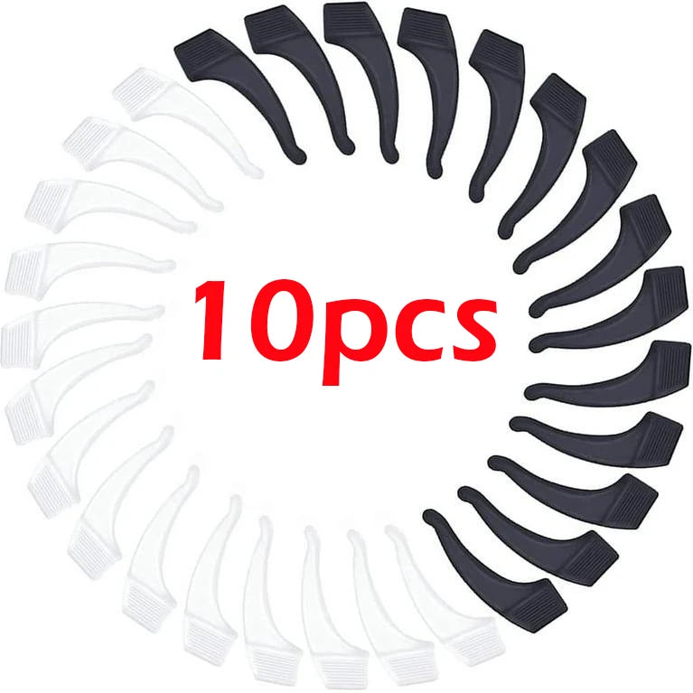 New Arrivals 20 Pairs Set (40PCS) Silicone Anti-Slip Ear Hooks for Women Men Antiskid Glasses Leg Ear Sleeve Clear Anti-fall Eyewear Holder Accessories