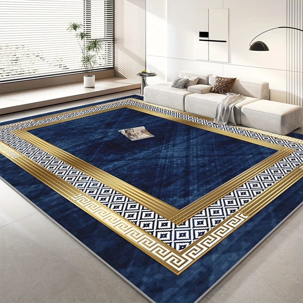 Luxury Velvet Area Rug 850g/SQM, Non-Slip High Pile Indoor Floor Carpet, Premium Lightweight Washable Bedroom Rug