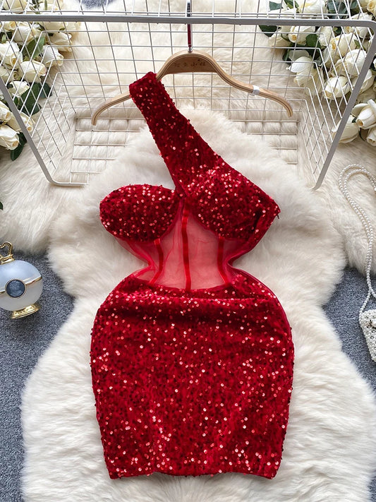 NEW Arrivals S-2XL 6 Colors Women Christmas Red Bodycon Sequins Dress Vintage Off Shoulder Evening Dress Night Wedding Party Business Dinner Y2K Elegant Frocks 2000s Coquette Clothes Ladies Luxury Fashion Apparel Supplies