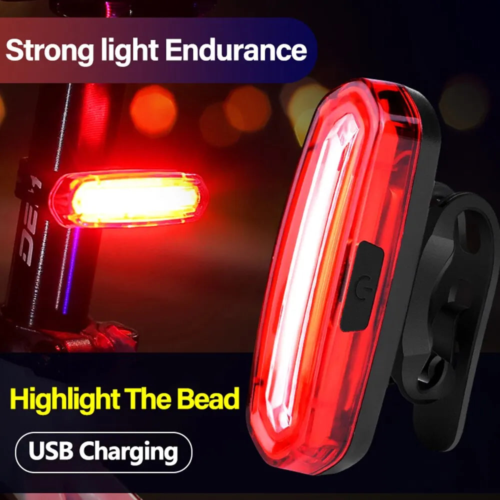 Bicycle Taillight MTB Red Light Bike Rear Light USB Rechargeable LED Cycling Bike Warning Light Mountain Bicycle Lamp