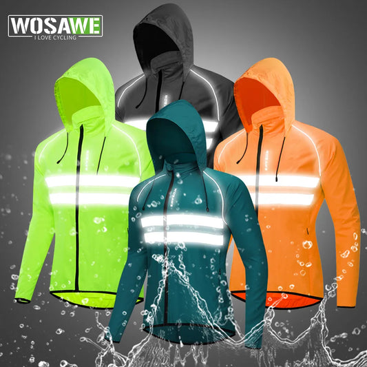 WOSAWE Ultralight Men's Cycling Windbreaker Reflective Jacket Windproof Water Resistant MTB Road Bicycle Long Jersey Wind Coat