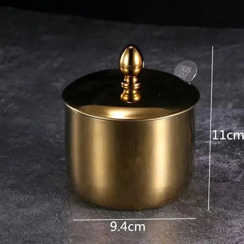 NEW Arrivals 2/3/4 Sets Luxury Golden 304 Seasoning Box Bottle Glass Pot Cap with Spoon Flavoring, Holder Rack Tank Sauce Spice Jar Salt Soy Storage Box Kitchenware Preparing Cooking Tools