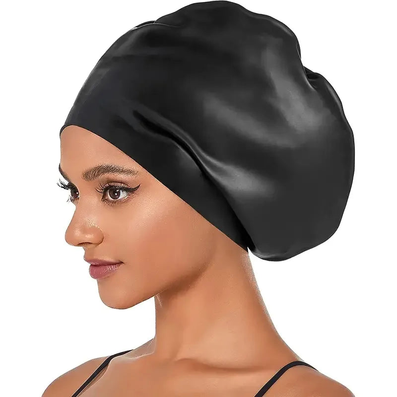 Silicone Extra Large Swimming Cap for Long Hair Braid Waterproof Women Men Ladies African Over Size Huge