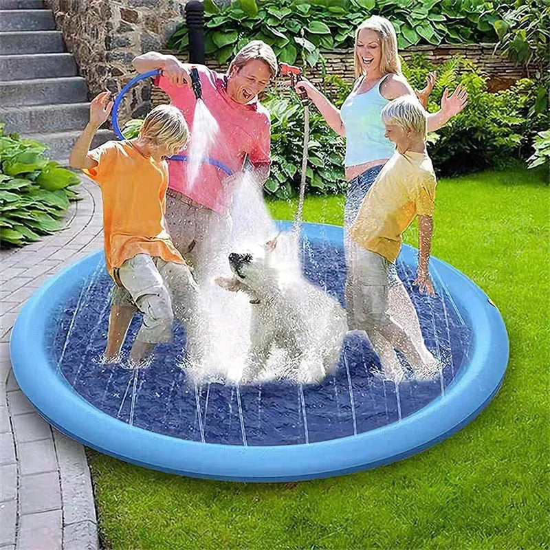 100/150/200cm Summer Foldable Pet Swimming Pool Inflatable Water Nozzle Mat Dog Children Outdoor Hip Play Water Spray Mat