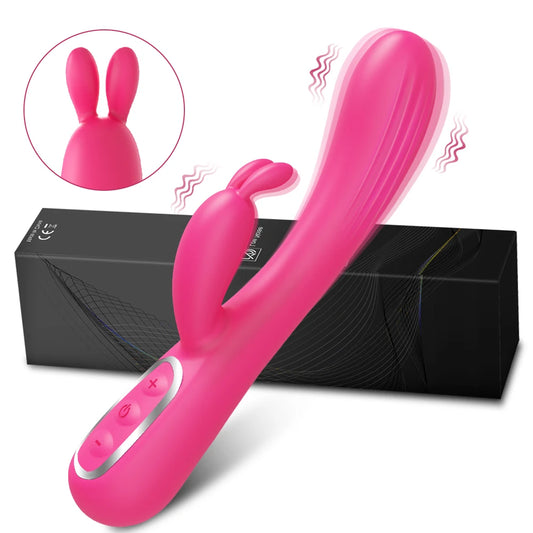 Powerful Rabbit Vibrator for Women Female Heating Dildo Clitoris Stimulator G Spot Vagina Nipple Massager Sex Toys for Adults