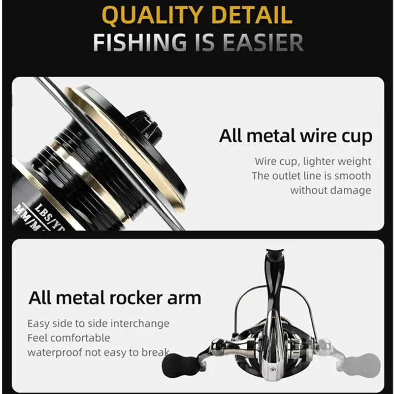 Original OKMUA Spinning Fishing Reel 2000 - 7000 Series Ultralight Max Drag 10kg 5.2:1 Surfcasting Spinning Reel Saltwater Jigging Reels Fishing Accessories