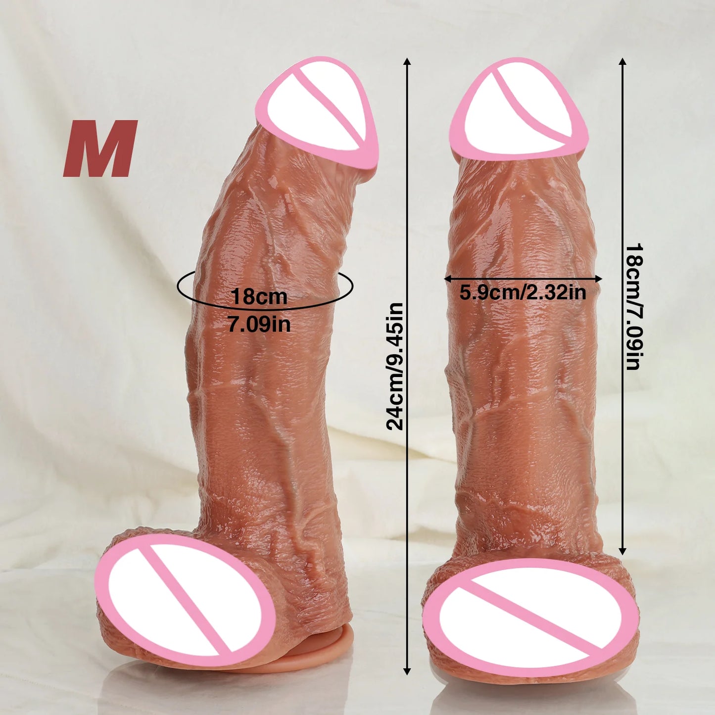 Realistic Skin Soft Thick Dildo Double Silicone Huge Penis Woman Man Anal Sex Toys Suction Cup Dick Big Glans Masturbators Cock