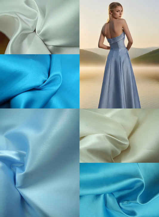 NEW Arrivals 5 Colors 5M Luxurious Solid Color Heavyweight Mikado Fabric Suitable for Wedding Dresses Formal Gowns and Designer Clothing Fabrics Women Apparel Accessories