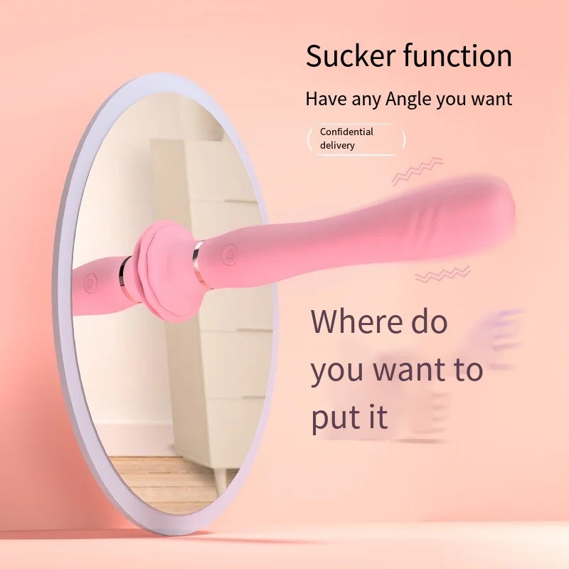 Ballet Heating Vibrator AV Vibrator with Suction Cup Soft Bending Female Masturbate