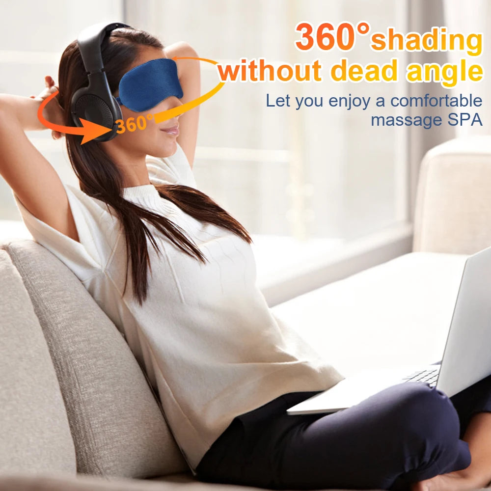 Electric Heated Eye Mask, USB Eye Mask for Dry Eyes with Constant Heating Temperature, Warm Compress Heating Pad for Sleep Dark Circles Removal Eye Strain Massage Relaxation Mask