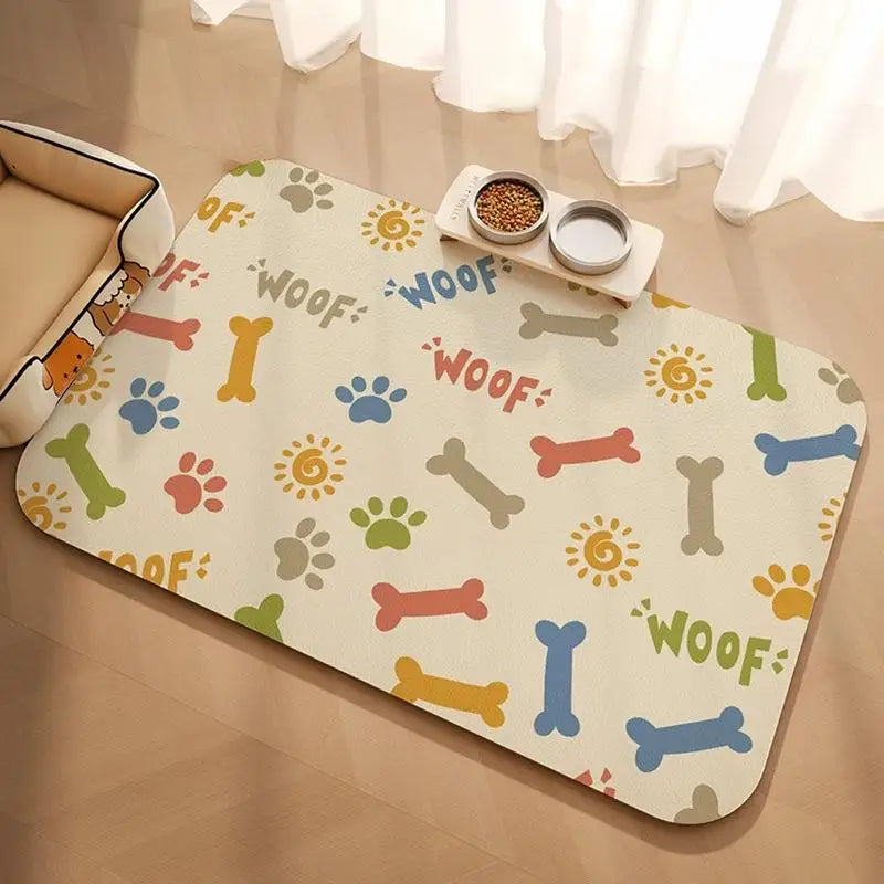 Pet Supplies Mat Domestic Cat Dog Feeding Mat Pet Placemat For Food Water Bowl With Waterproof Quick-Drying Floor Mat Pet Supplies