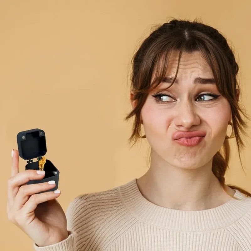 The Annoying Present with Middle Finger in A Box Gift Box with Screws Prank Surprise Pop-Up Novelty Funny Gifts for Adult Toys