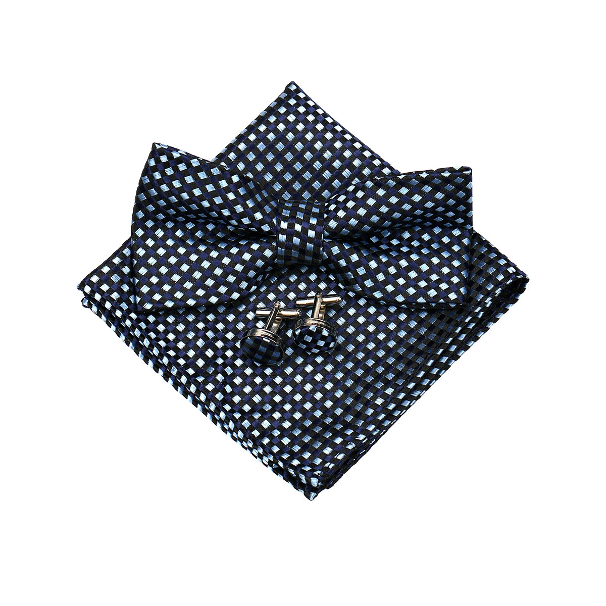 3 PCS Set 55 Colors Luxury Paisley Bowtie Suit Man Bow Tie Pocket Square Cufflinks Wedding Bowknot Accessories Butterfly Neckwear Adjustable Adult Ties