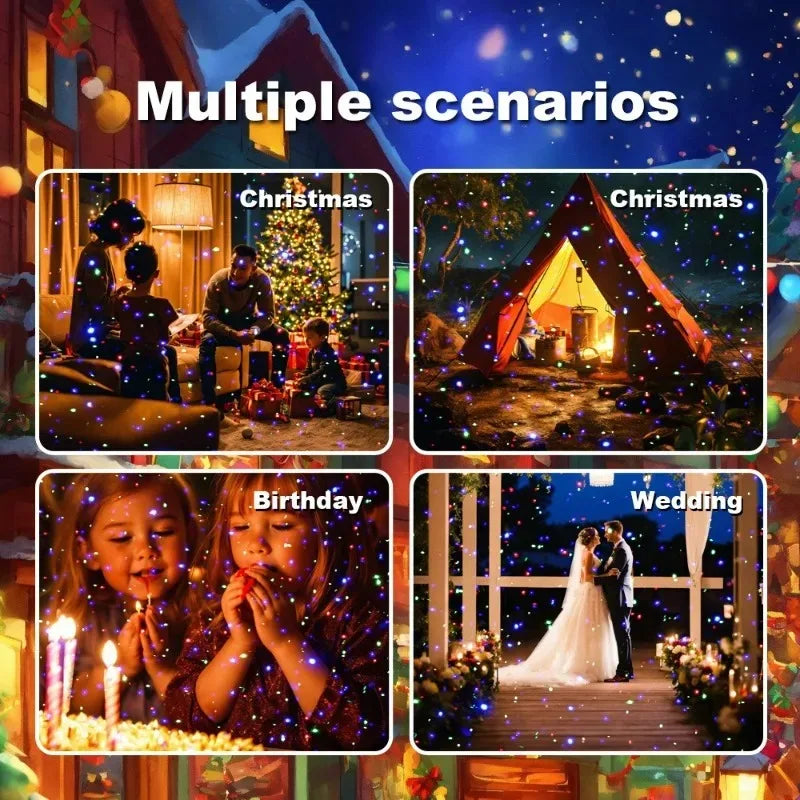 For Home Villa Dynamic Colorful Firefly Projection Lamp with Remote Control Light Adjustment Outdoor Waterproof Courtyard Lawn Garden Landscape Projector Lights System