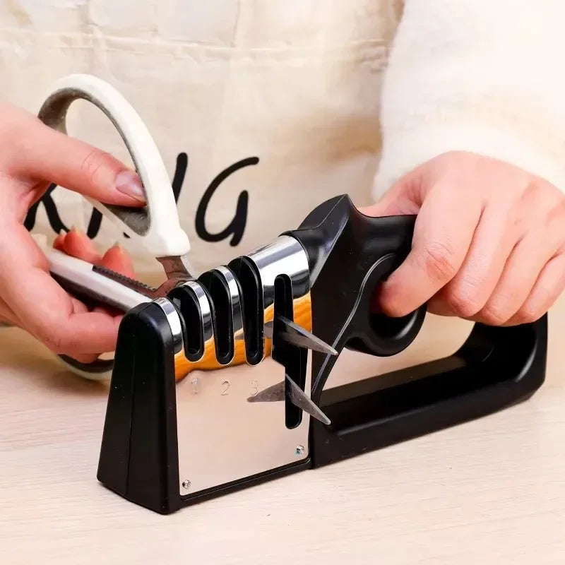 NEW Arrivals 4 in 1 Quick High Quality Sharpener Handheld Multifunctional Knife Sharpening Stone Scissor Knife Grinding Sharpener Kitchenware Scraper Tool