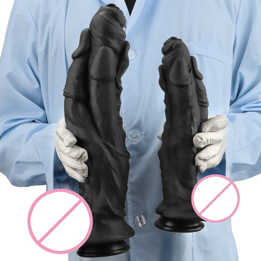 S 29CM-M 32CM- L 38CM Black Huge Dildo Realistic Cock Penis Butt Plug Anal Sex Toys Products For Women Men Cock Masturbator Vaginal Clitoris G-Spot Orgasm Adults 18+ Sex Shop Supplies