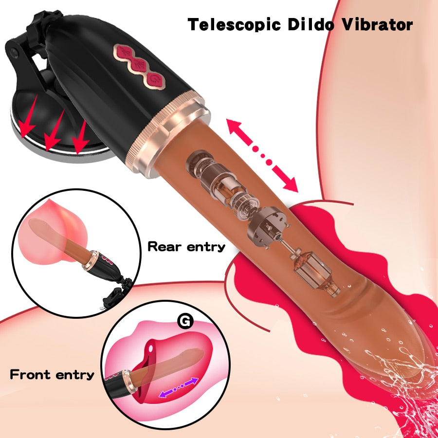 High Speed Telescopic Dildo Vibrator for Women Strong Suction Cup G Spot Vaginal massage Female Masturbation Sex Toys for Woman