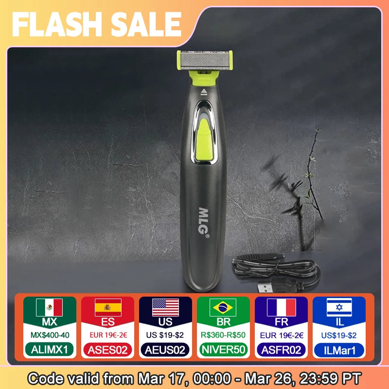 NEW Upgraded Electric Shaver For Men and Women Portable Full Body Trimmer USB T Shaped Blade Razor For Beard Armpit For Washable Women Men Grooming Accessories Hair Care Supplies