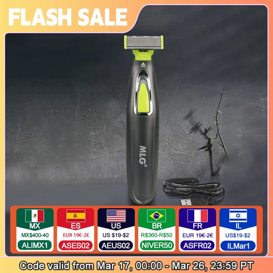 NEW Upgraded Electric Shaver For Men and Women Portable Full Body Trimmer USB T Shaped Blade Razor For Beard Armpit For Washable Women Men Grooming Accessories Hair Care Supplies