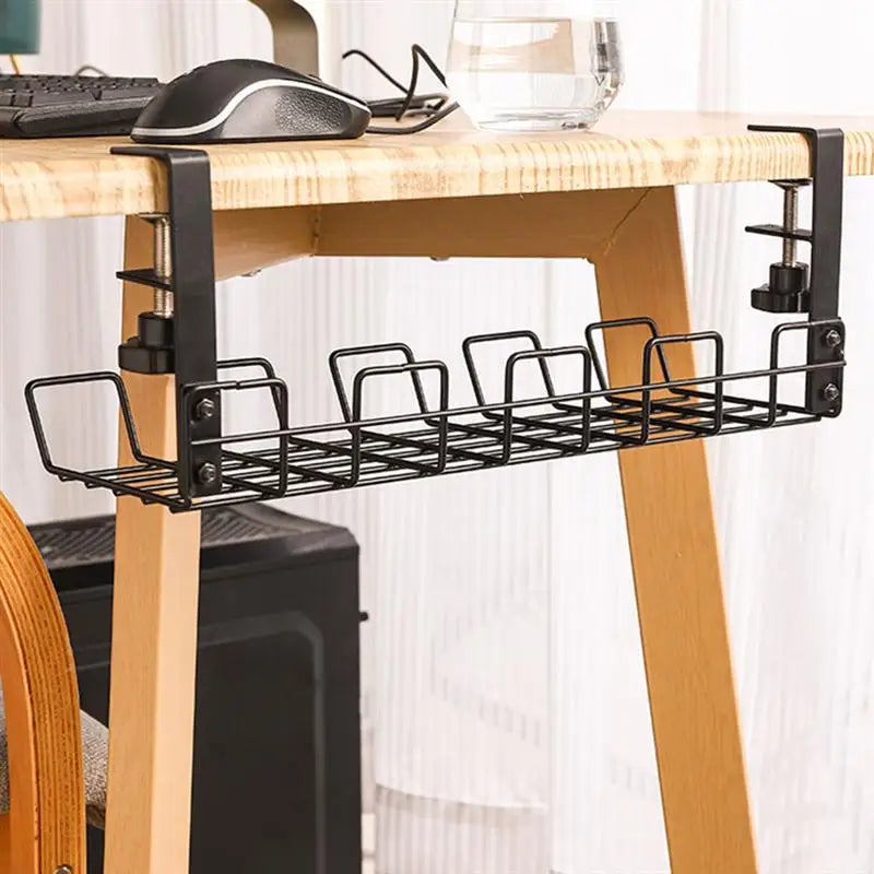 Wire Basket Shelf Under Table Storage Rack Wire Desk Cable Under Management Tray Cord Organizer Rack Wire Cable Shelf Basket
