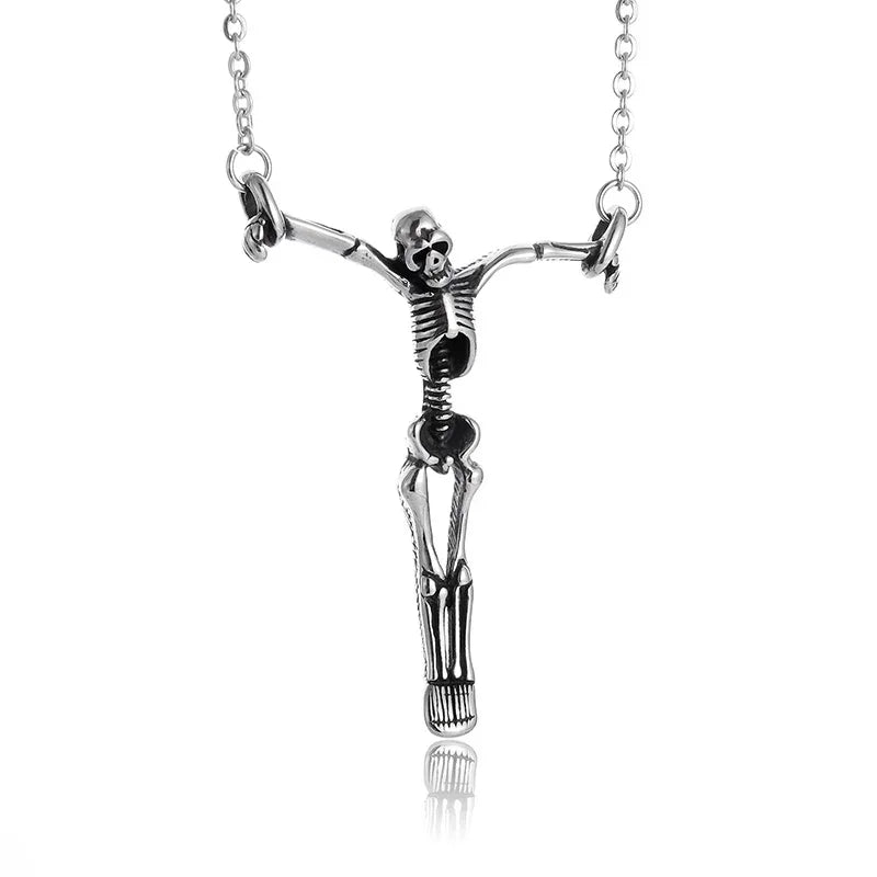 26 Types Gothic Hell\'s Grim Reaper Scythe Pendant Mystical Demon Skull Necklace Men\'s Motorcycle Punk Rock Halloween Jewelry