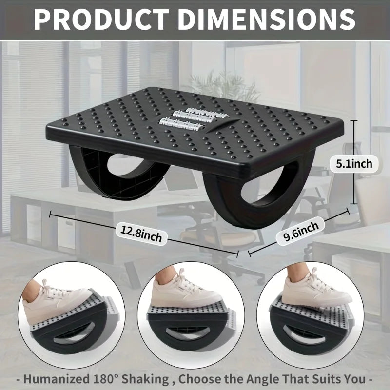 Under Desk Footrest, Oversized Desk Rotatable Footrest, Rocking Chair-Style Nursing Stool, Rocking Chair Balance Board, Ergonomic Design, Supports Posture, Suitable for Office Computer Gaming 32.5*25*13cm