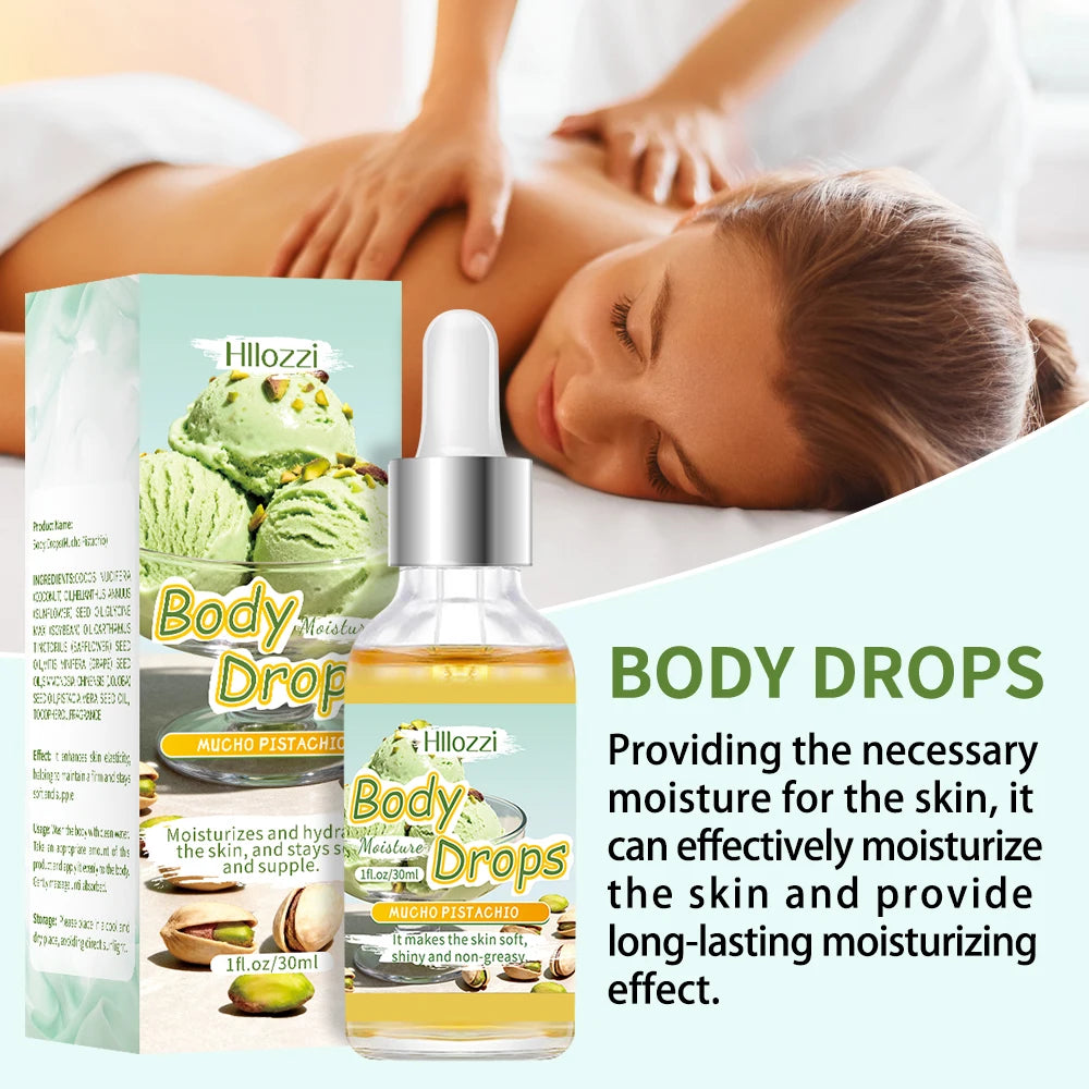 3 PCS Set Pistachio Body Oil and Glaze Set Includes a Roller Applicator Oil for Moisturizing and Hydrating Face Body Drops Dry Skin. Korean Products Skin Care Sets
