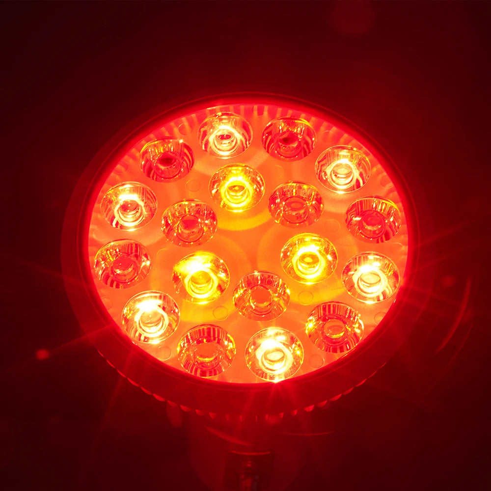 54W Red LED Light Therapy Bulb 630nm 660nm 810nm 830nm 850nm Infrared Light Bulb E27 Red Light Women Skin Care Supplies