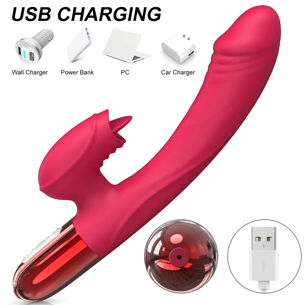 G-spot Vibrator for Women Clit Nipple Licking Clitoris Stimulator Adult Goods Sex Toys for Woman  Couple Female Masturbation