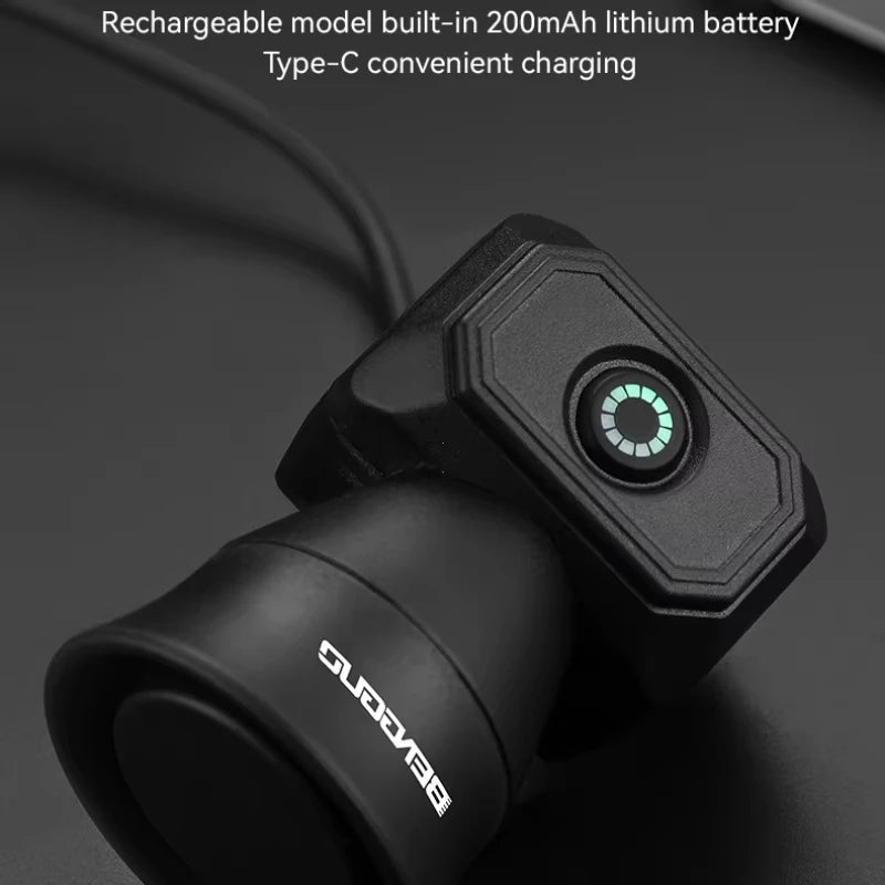 Electric Bicycle Horn Mountain Bike Mini USB Charging/Battery Waterproof Electronic Bike Bell Riding Equipment Bicycle Accessories Sports Supplies