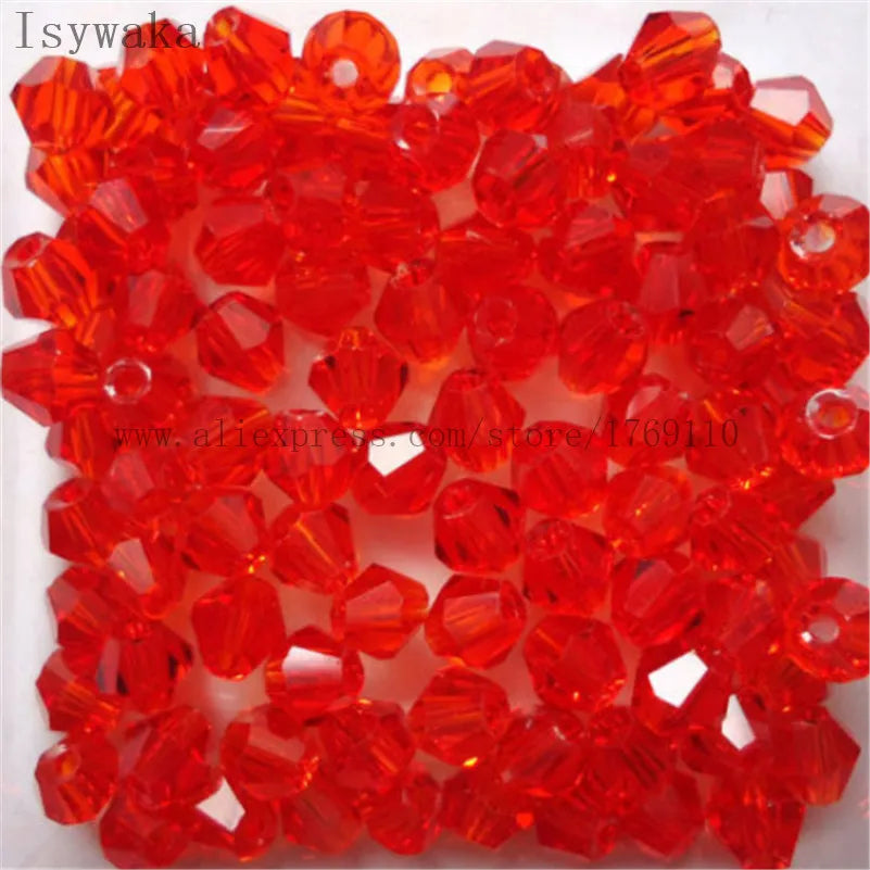 33 Colors 100 PCS Set Blue Multicolor 4mm Bicone Austria Crystal Beads Charm Glass Beads Loose Spacer Bead for DIY Jewelry Making Apparel Accessories Tools Set