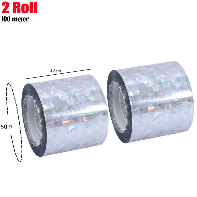 4 Rolls Set Protect your Garden Bird Scare Tape Anti Bird Flashing Reflective Ribbon Tapes Double-Sided Birds Repellent Keep Pigeons Away Garden Pest Control Home Garden Tools Sets