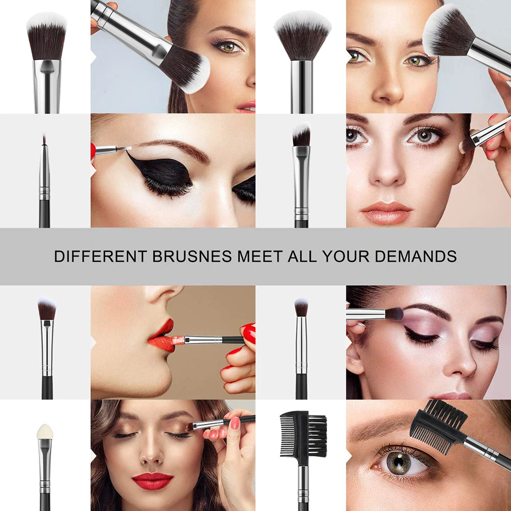 32 PCS Set 27 Colors  Professional Makeup Brush Set Cosmetic Tools for Powder Eye Shadow Foundation Blush Blending Beauty Makeup Brush Kit for Makeup Starters Women Cosmetic Tool Sets