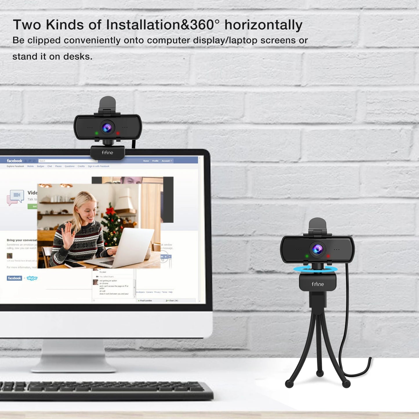 1440p Full HD PC Webcam with Microphone, Tripod, for USB Desktop & Laptop,Live Streaming Webcam for Video Calling-K420