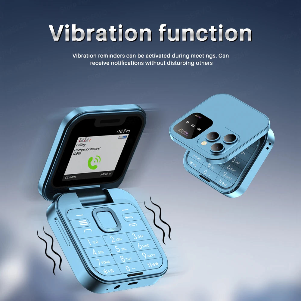 NEW!!!! Mini Flip Mobile Phone FM Radio Magic Voice Blacklist Speed Dial Vibration 2SIM Card Small Display Foldable Phone