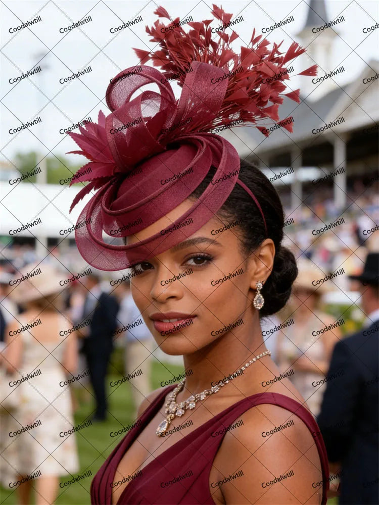 20 Colors Women's Luxury Evening Wedding Mesh Pillbox Fascinator Hat Ladies Bride Kentucky Formal Church Headwear Tea Cocktail Party French Chapeau Cap With Feather Clips