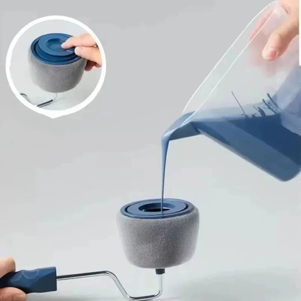 NEW Arrivals 7PCS Set Wall Texture Roller Paint Brush Telescopic Rod Set Expansion DIY Sponge Self Suction Coat Wall Paint Machine Used for Wall Corner Coating Tools Home Painting Accessories
