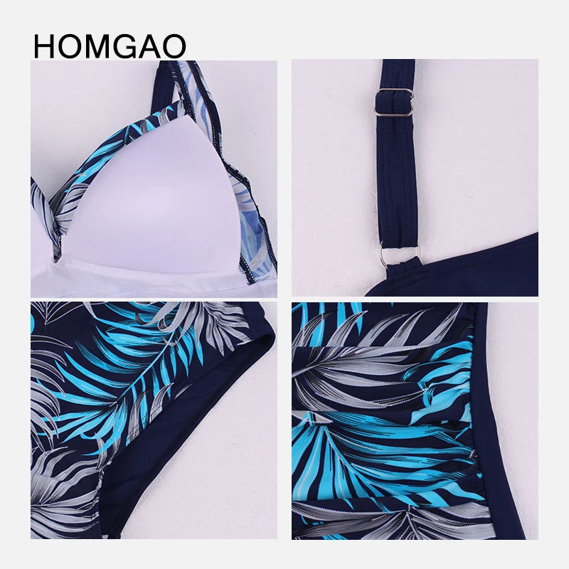 Blue Print Women One Piece Swimsuit Sexy Plus Size Push Up Bathing Suit Tummy Control Bodysuit Swimwear