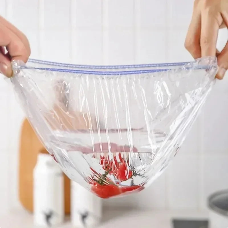 1200 PCS Set Disposable Food Cover Elastic Plastic Fruit Vegetable Food Covers Shower Cap Food Grade Storage Bag Kitchen Organizer Cling Film
