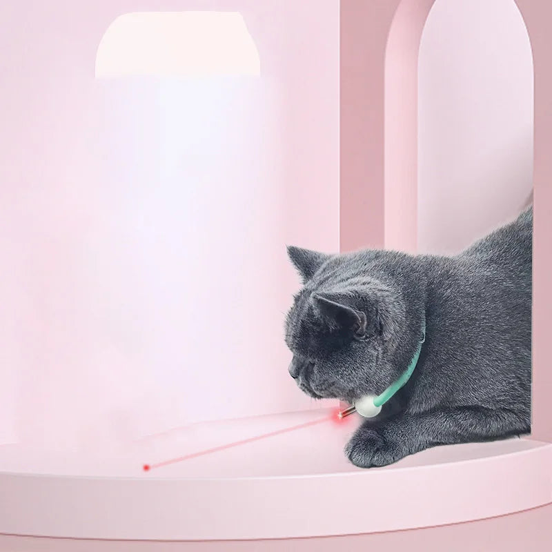 Laser Teasing Cat Collar Electric USB Charging Kitten Amusing Toys Interactive Training Pet Items Automatic Cat Toy