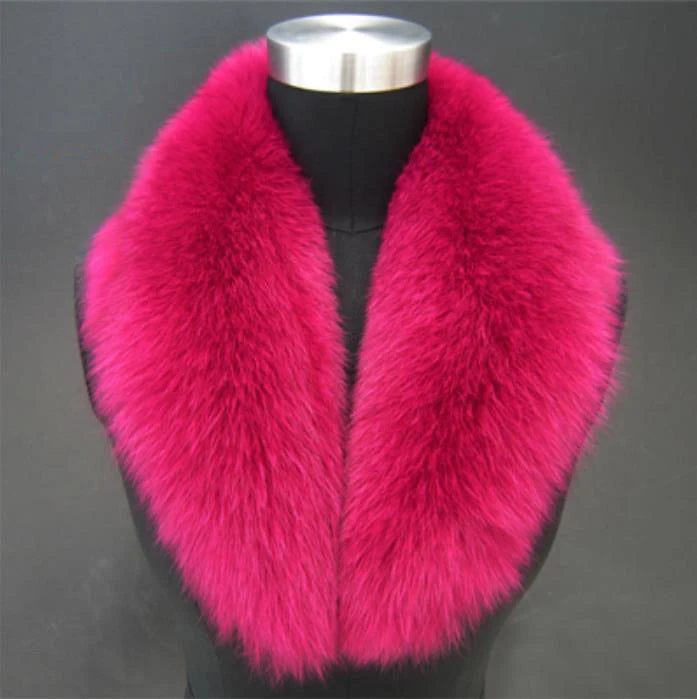 NEW Arrivals Luxury Real Natural Color Raccoon Fox Real Fur Collar Scarf Genuine Big Size Scarves Warp Shawl Neck Warmer Stole Muffler with Clip Loops Ladies Luxury Fashion Apparel Accessories Clothing Supplies