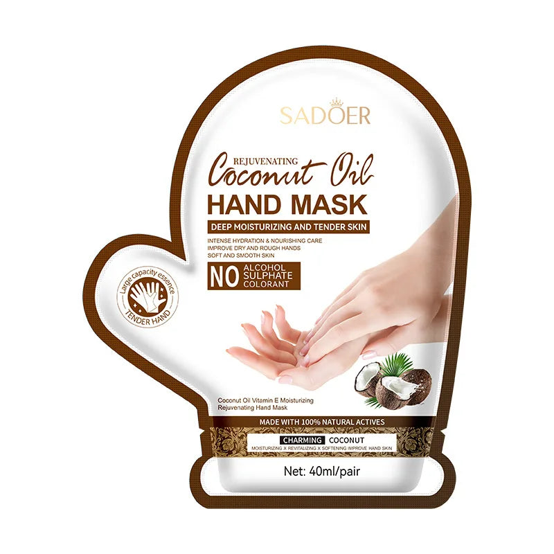 5 Pairs Set Coconut Moisturizing Hand Mask Whitening Nourishing Anti-Aging Hydrating Hand Gloves for Hands Korean Skin Care Products