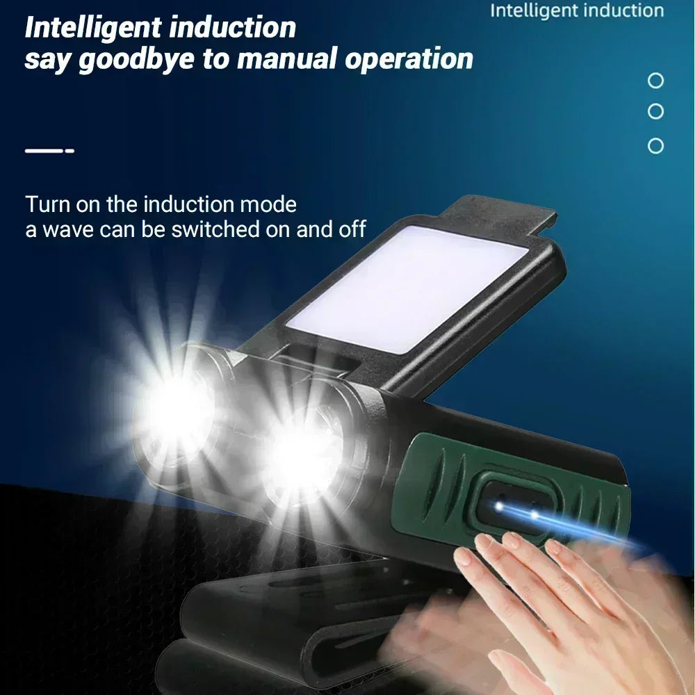 NEW Arrivals 1/3/5PCS Set High Power Rechargeable Led Flashlight Helmet Lamp Long Lasting Rechargeable Lamps For Fishing Supplies Tourism Cap Lights Camping Outdoor Hiking Flashlight