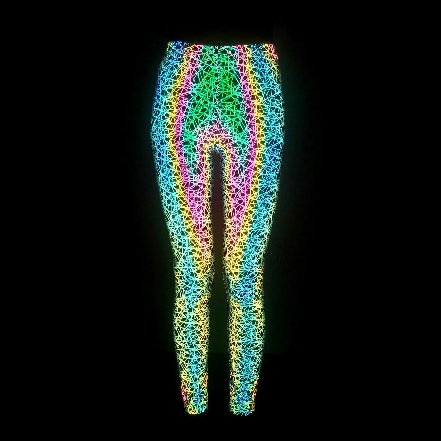 NEW Arrivals Harajuku Japanese Women's Med Waist New Snakeskin Colorful Reflective Ankle Length Leggings Fitness Sports Hip Lift Elastic Pants Night Club Tech-Wear Rave Party Pants