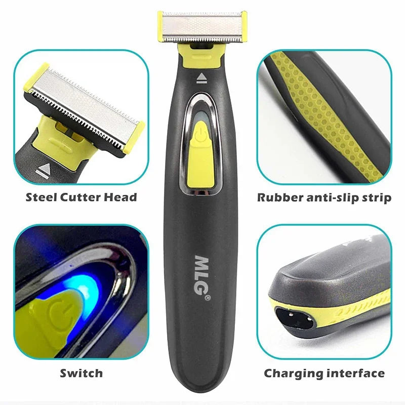 NEW Upgraded Electric Shaver For Men and Women Portable Full Body Trimmer USB T Shaped Blade Razor For Beard Armpit For Washable Women Men Grooming Accessories Hair Care Supplies