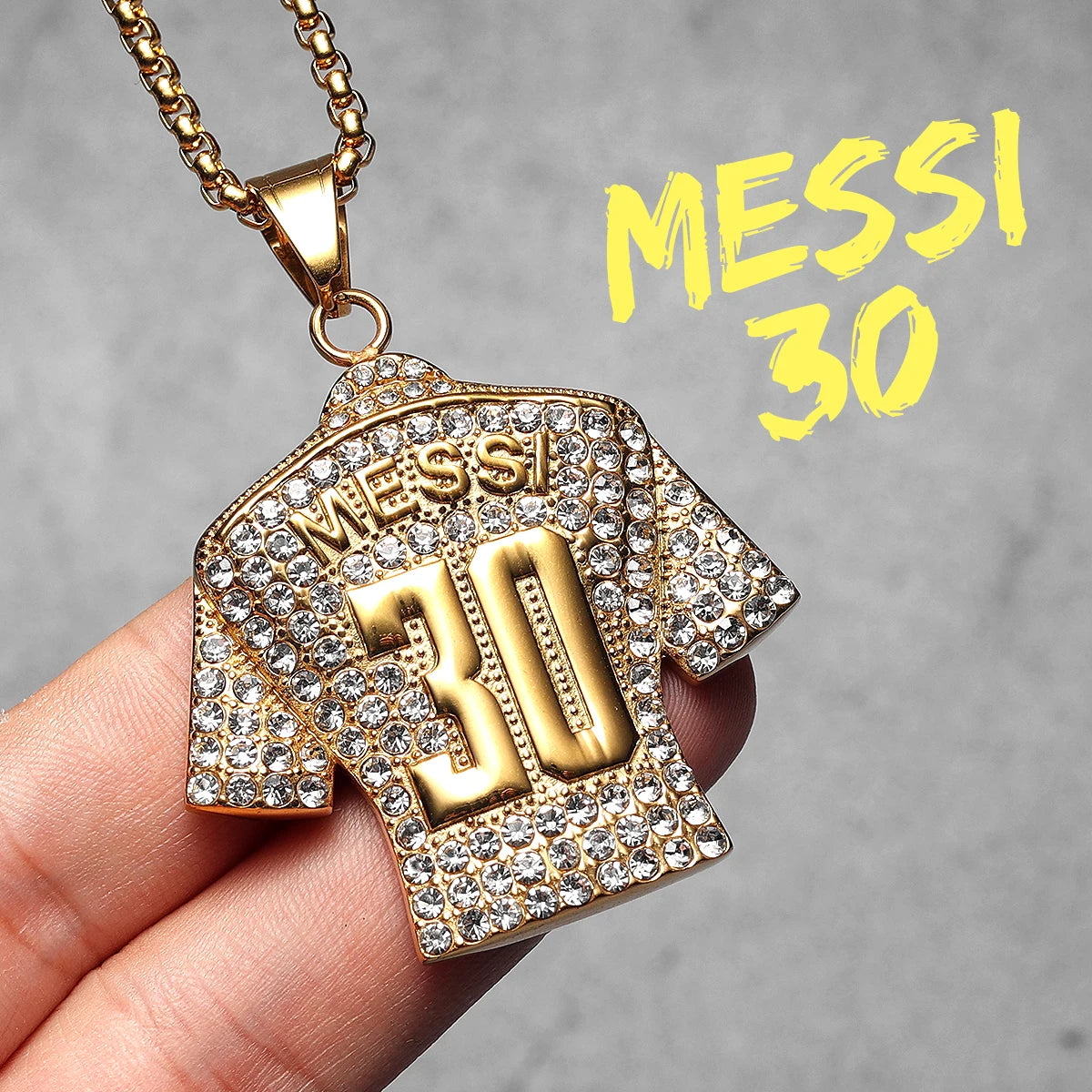 Messi Cristiano Ronaldo Neymar Mbappé Haaland Football Jersey Man Necklaces + Chain Stainless Steel Pendant Chain Jewelry Gifts