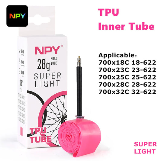 New 1Pcs Ultralight 28g Bike TPU Inner Tube 700X18 25 28 32 Road Bicycle TPU Material Tire 65mm Length French Valve Cycling Accessories Sports Supplies