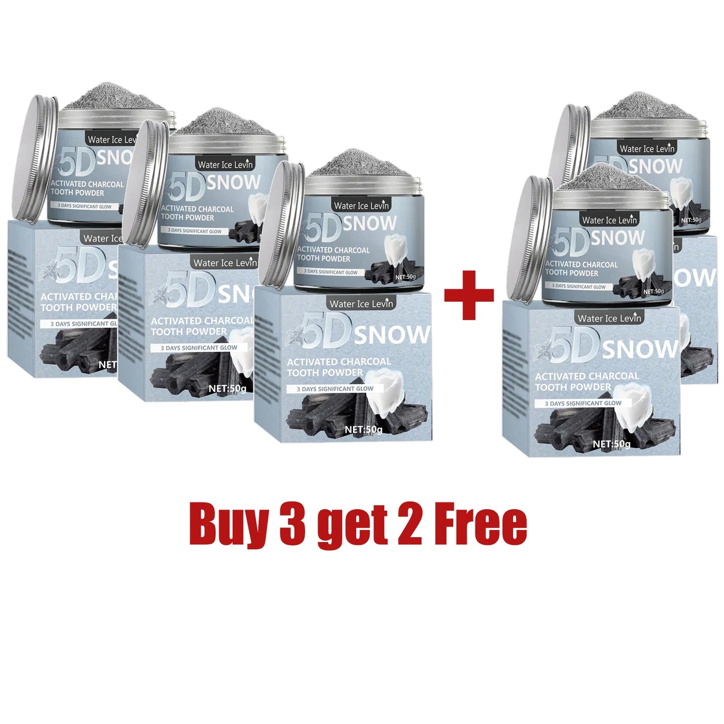 5-10 PCS Set 5D Bamboo Charcoal Tooth Whitening Powder - Natural Whitening and Deep Cleaning for Men and Women, Fresh Breath Daily Toothpaste Oral Hygiene Accessories Dental Care Supplies