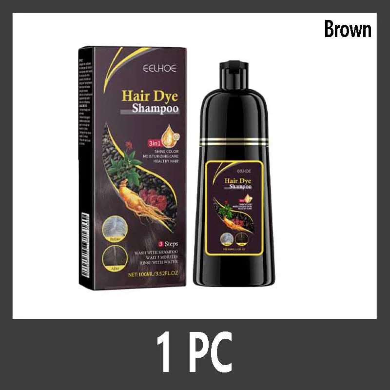 NEW 10PCS Set Natural Herbal Korean Hair Dye Shampoo 3 in 1 Change Hair Color Gray Hair to Dark Brown Black Deep Nourishing Fashion Hairs Care 100ml Women Men Hair Care Supplies
