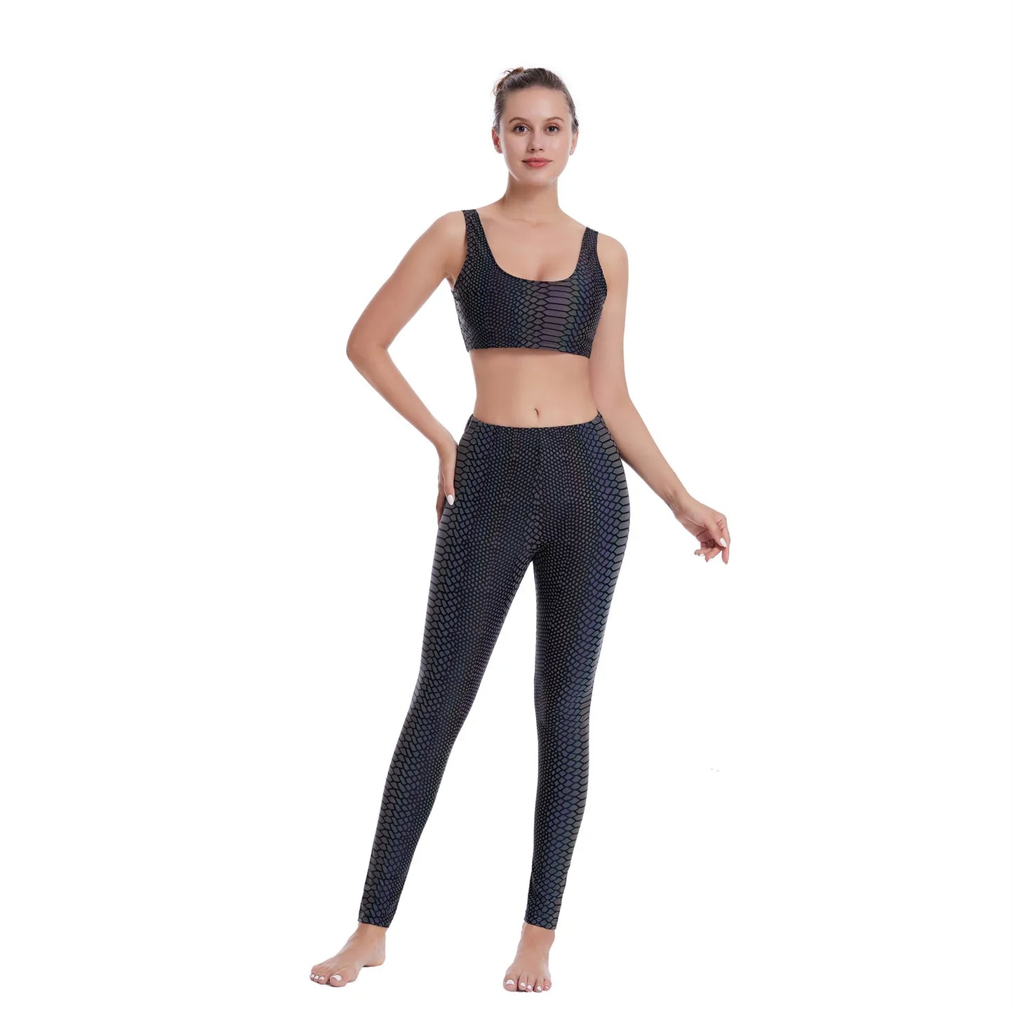 NEW Arrivals S-2XL Knitted Elastic Rainbow Reflective Leggings Skinny Pants Women Ladies Streetwear Sports Bikers Cycling Evening Beach Party Night Club Dancing Rave Party Reflect Light In Dark Trousers Female Girls Casual Fa